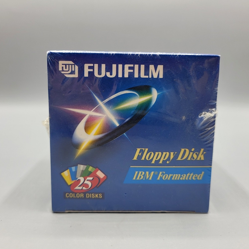 Fujifilm Floppy Disk 25 Pack IBM Formatted 3.5 High Density 1.44MB Multi Color